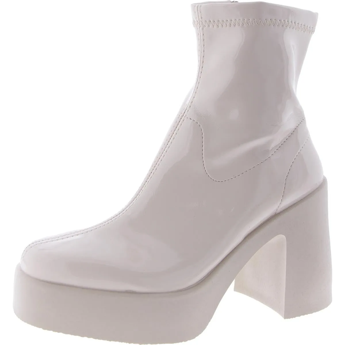 Weekend Wear Lanna Womens Patent Solid Mid-Calf Boots