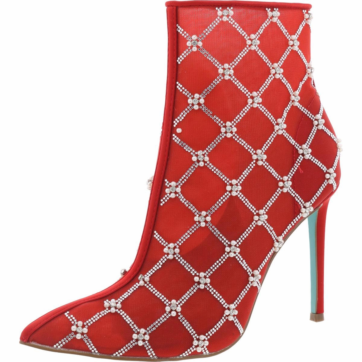 Larkk Womens Embellished Mesh Booties Functional Build