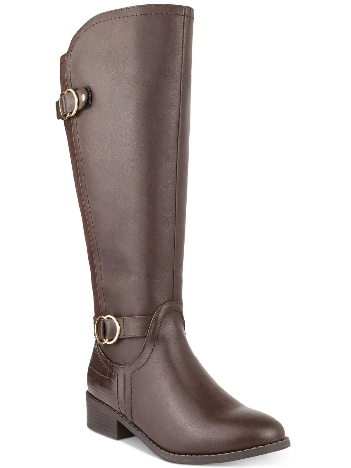 Leandraa Womens Faux Leather Riding Boots Knee-High Boots Grippy Outsole Adventure Seeker High   Quality Leather