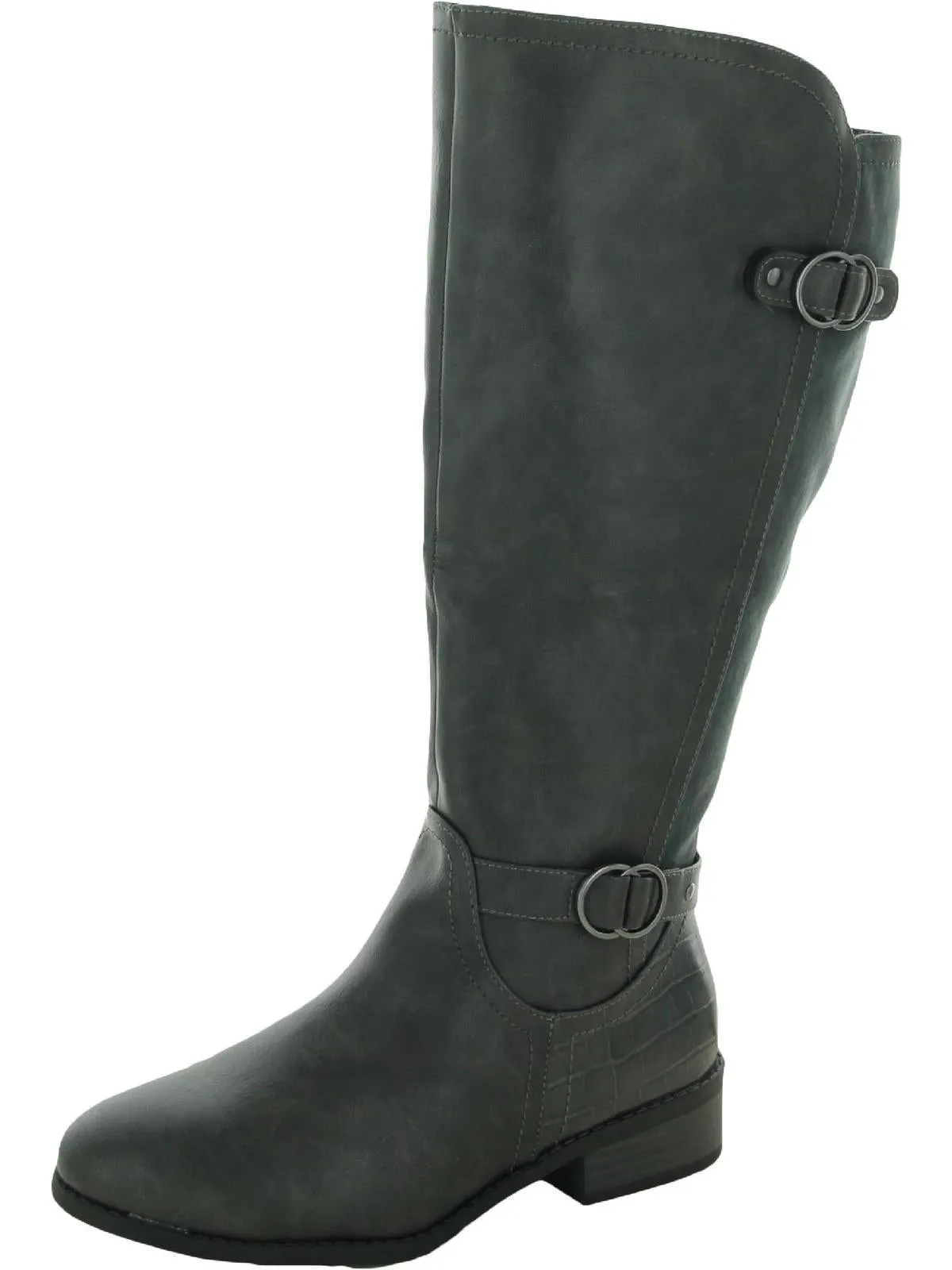 Support Cushion Shock Absorbing Mountain Hike Leandraa Womens Faux Leather Riding Boots Knee-High Boots