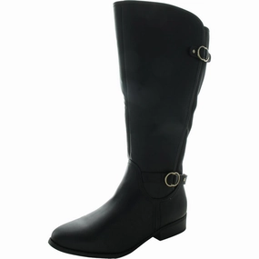 Leandraa Womens Padded Insole Faux Leather Knee-High Boots Unisex Cool