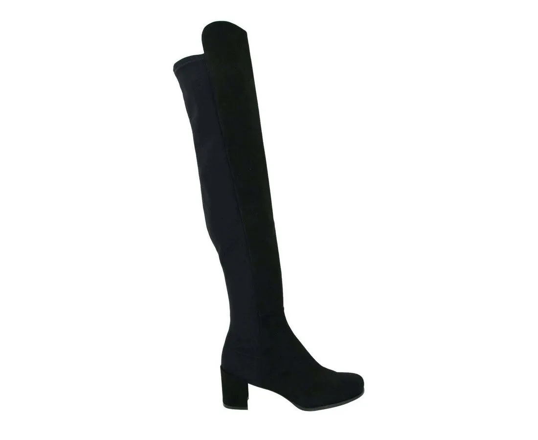 All Day Comfort Flexible Movement Stuart Weitzman Women's Mid Suede With Elastic Back Knee Boot