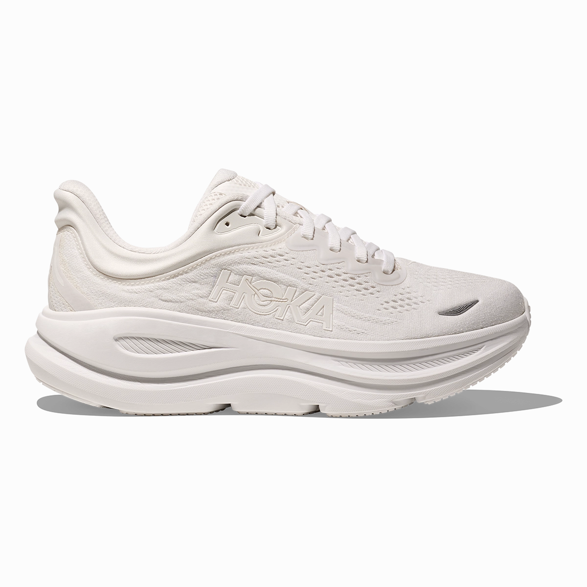 Hoka Bondi 9 White - White gel - cushion shoes