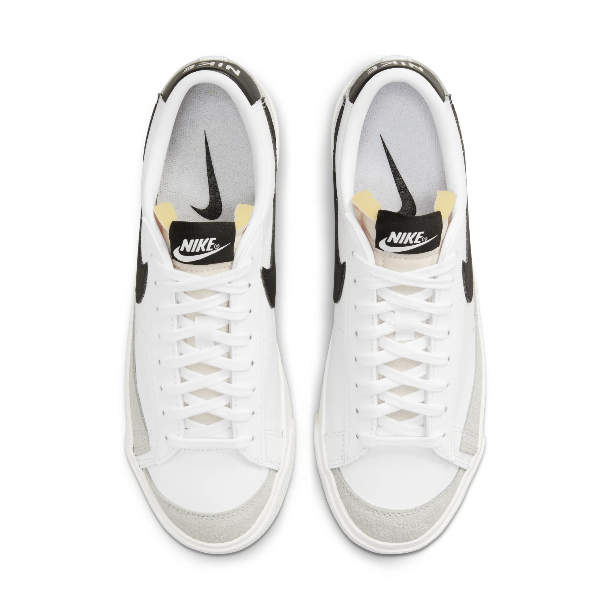 Fresh Lining Elastic Gusset Womens Nike Blazer Low '77 'White/ Black Heel'