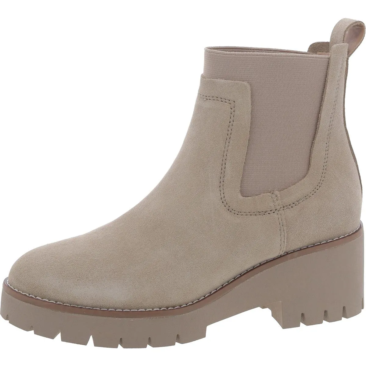 Demi Womens Suede Waterproof Chelsea Boots Elastic Sides