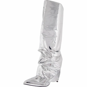 WNRANDEE3 Womens Covered Heel Manmade Over-The-Knee Boots Steel Guard