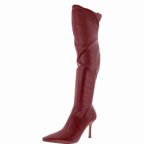 LORINDA Womens Zipper Faux Leather Knee-High Boots Casual Elegance