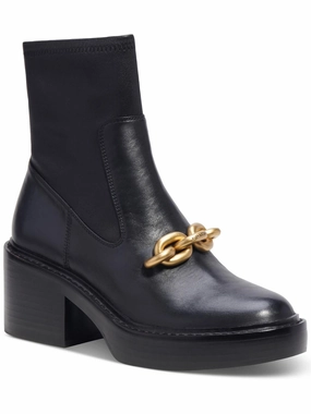 Soft Insole Kenna Womens Leather Block Heel Motorcycle Boots
