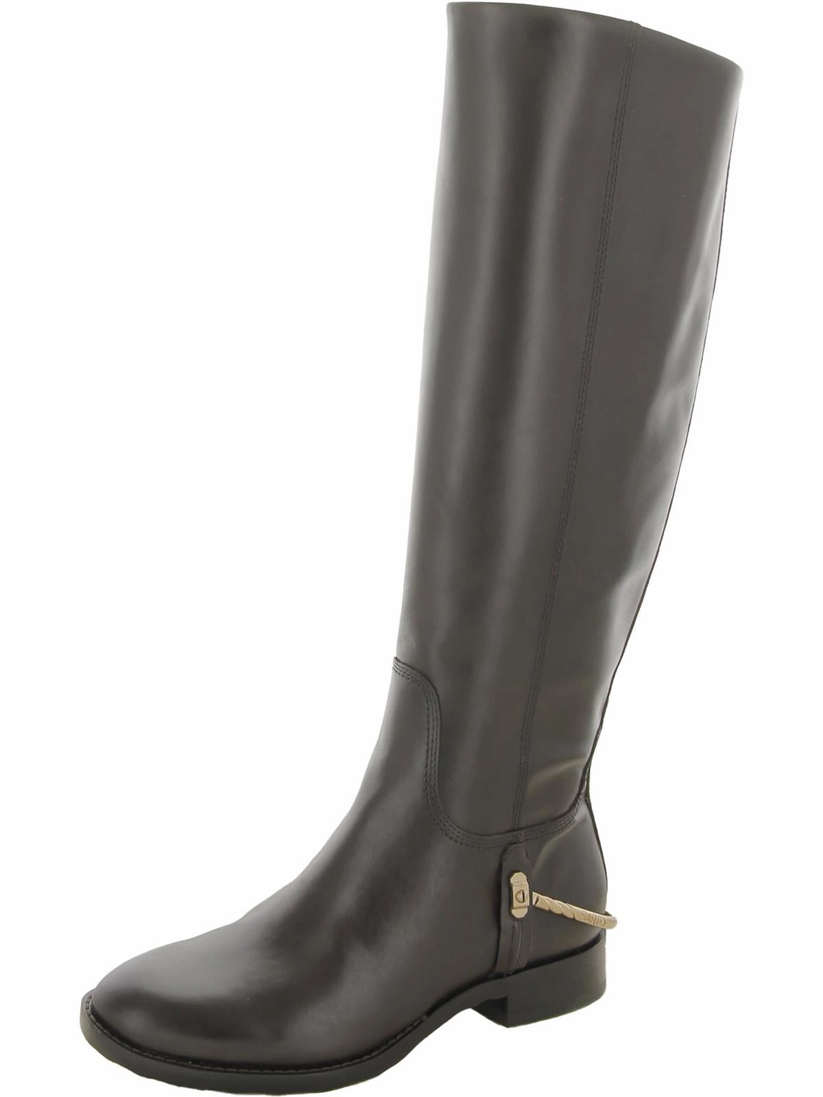 Lindy Womens Leather Round Toe Knee-High Boots Grippy Outsole Snowy Path