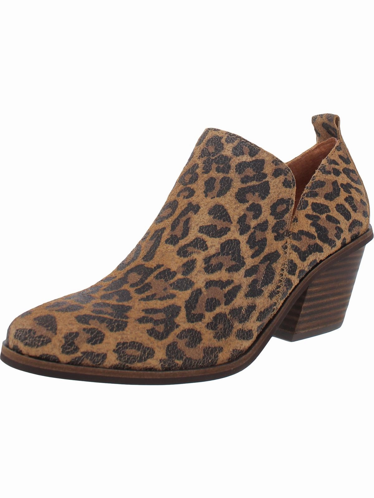 LK Victorey Womens Leather Almond Toe Shooties Cushion Collar Rugged Built Work Commute