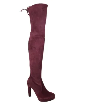 Stuart Weitzman Women's  Suede Over-the-knee Platform Boot Non-Slip Grip