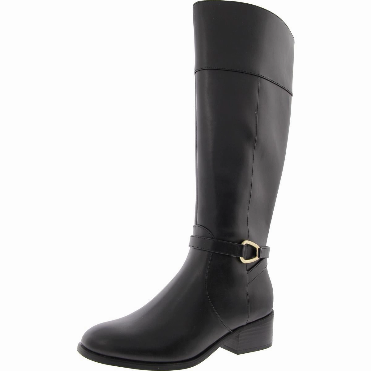 BNDENIE3 Womens Buckle Manmade Knee-High Boots Airport Look Quick Drying Cold Weather Commuter
