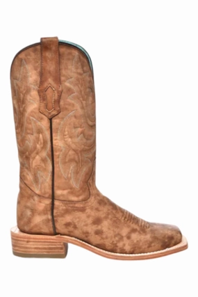 Women's Embroidery Cowboy Boots In Sand Grippy Outsole Functional Minimalist High Utility