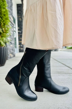 Anti Abrasion Chukka Silhouette Women's Camille Mid-Calf Boot In Black