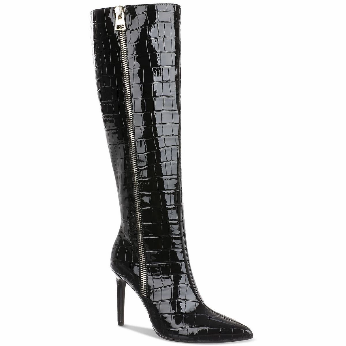Sabrinaap Womens Double Zipper Leather Knee-High Boots Comfort Lining Trail Exploration
