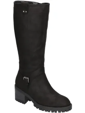 Cozy Interior Flexible Shank LORIELLE PLUS Womens Faux Leather Buckle Knee-High Boots
