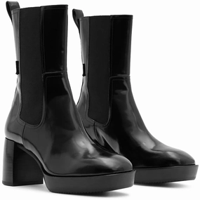 Lottie Womens Block Heel Patent Leather Ankle Boots Reliable Grip Weather Proof
