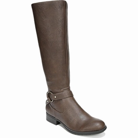 X-Felicity Womens Wide Calf Faux Leather Knee-High Boots Shockproof