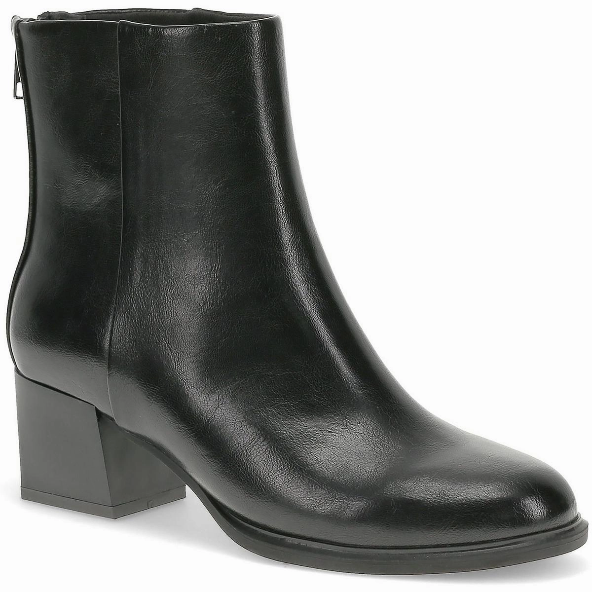 BESSIE Womens Zipper Manmade Ankle Boots Winter Footwear Clean Cut