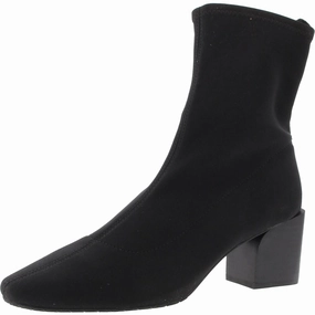 Airport Look Angeld Womens Faux Suede Block Heel Ankle Boots