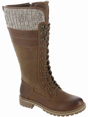 Lucy Womens Leather Lace-Up Knee-High Boots Outdoor Gear