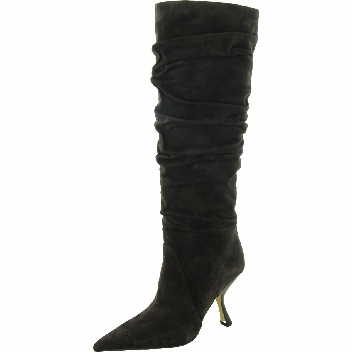 Minimalist Style Luna Womens Suede Pointed Toe Knee-High Boots