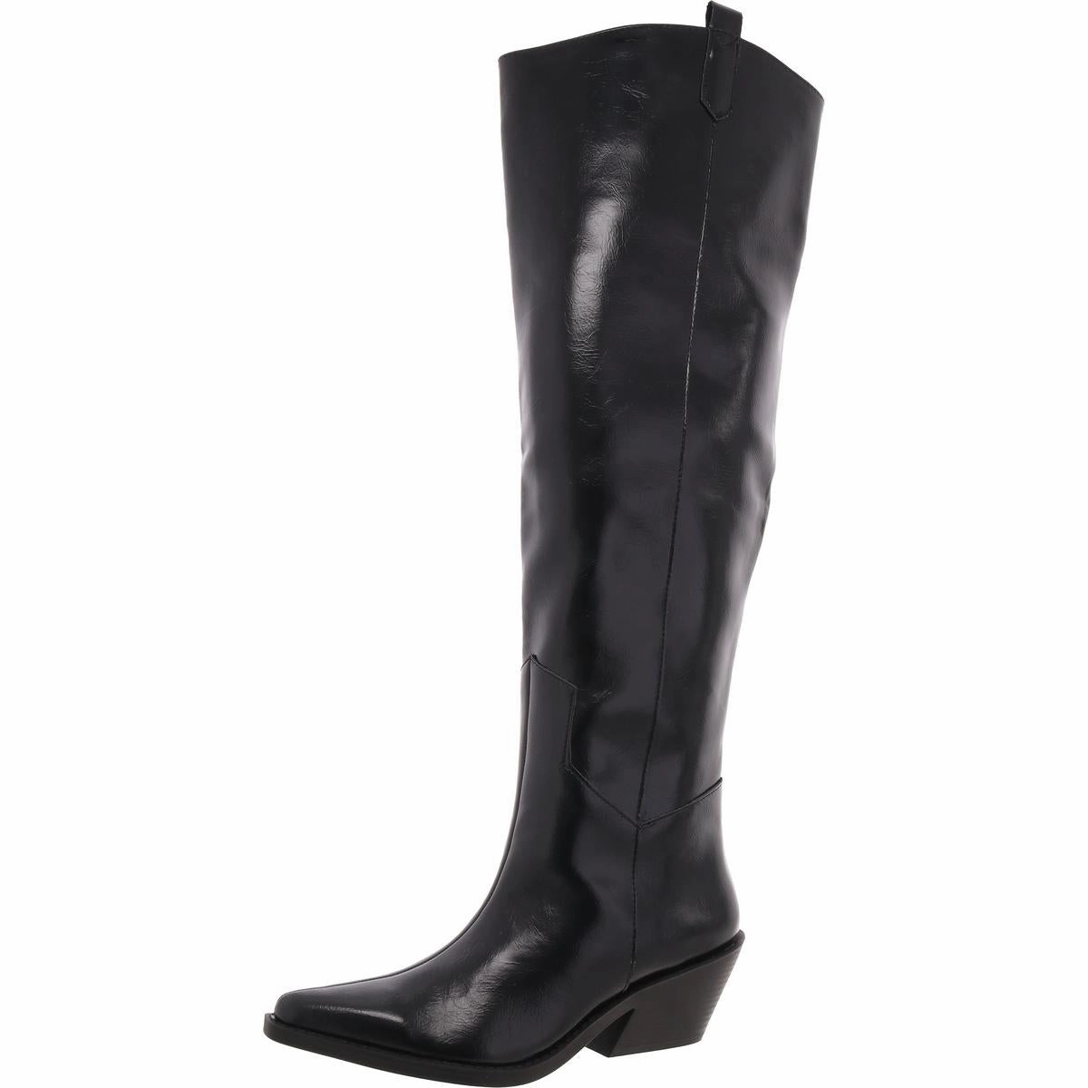 City Wear Luela Womens Faux Leather Solid Over-The-Knee Boots