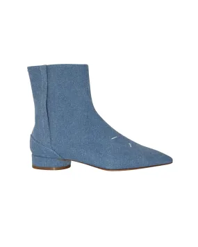 Maison Margiela Pointed Toe Boots in Blue Denim Classic Comfort Rugged Built Urban Traveler