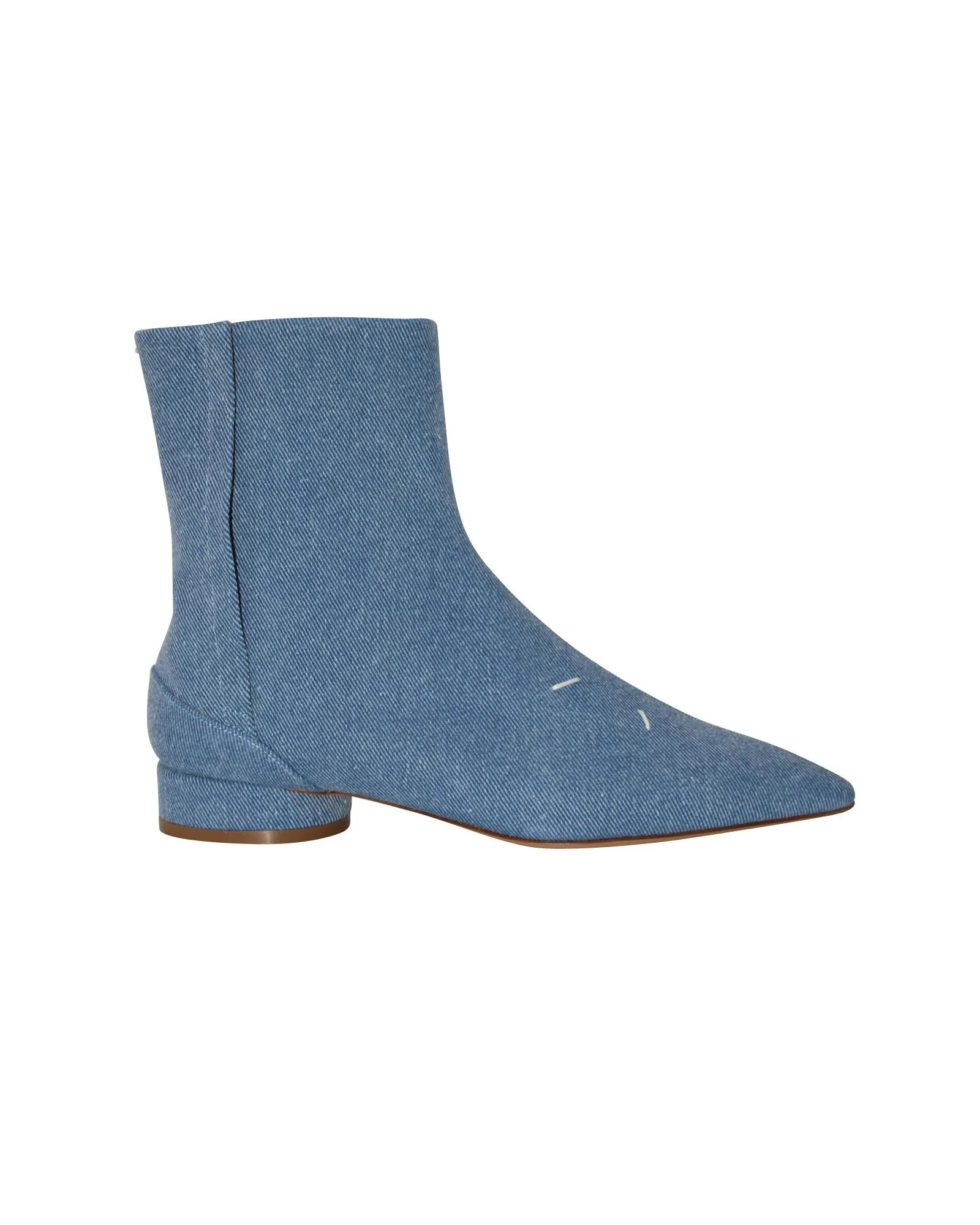 Maison Margiela Pointed Toe Boots in Blue Denim Classic Comfort Rugged Built Urban Traveler