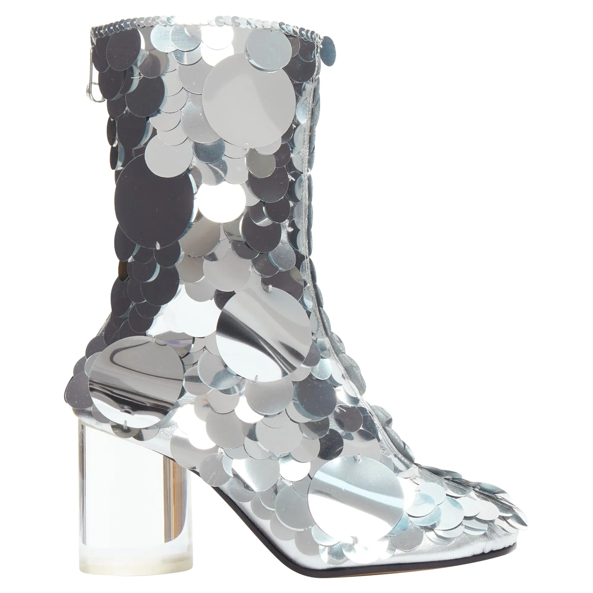 Comfort Ankle Shopping Lover Maison Margiela silver pailette clear lucite heels ankle boots