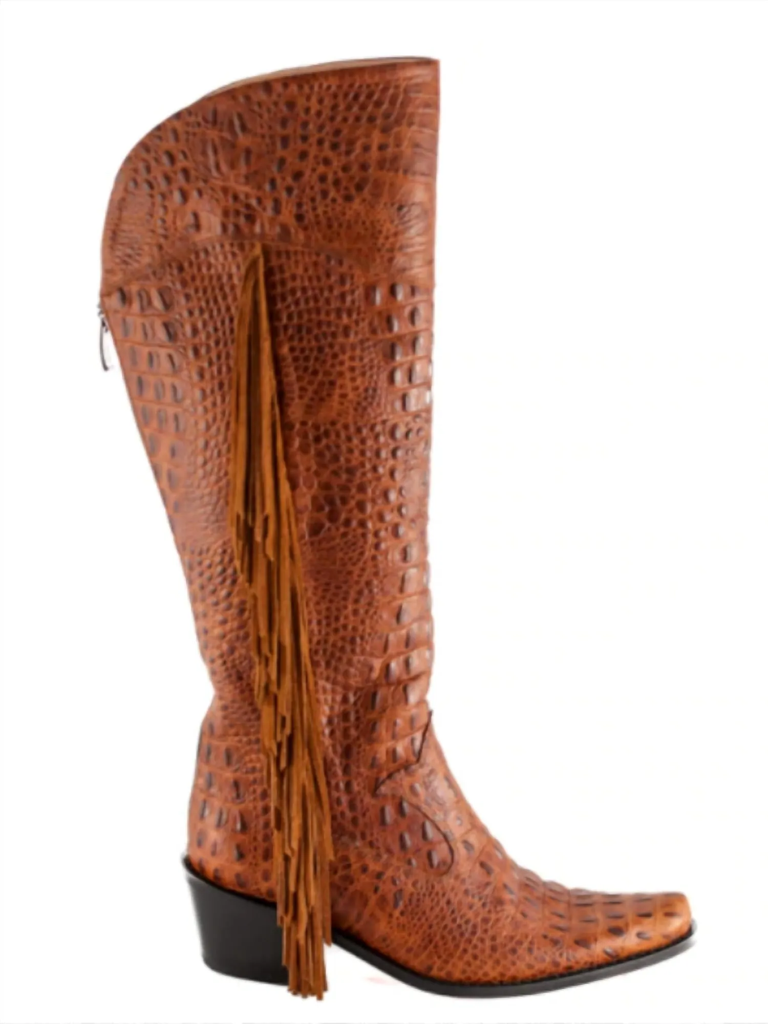 Manchester Fringe Tall Cowboy Boot In Brown Padded Interior Backcountry Camper