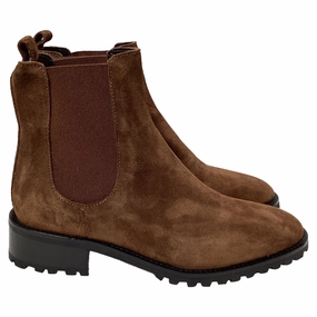 Travel Ready Feather Light Mountain Climber Manolo Blahnik Chelata Chelsea Boots in Brown Suede