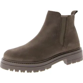 City Utility High Traction Morning Walk Marceline Womens Suede Block Heel Ankle Boots