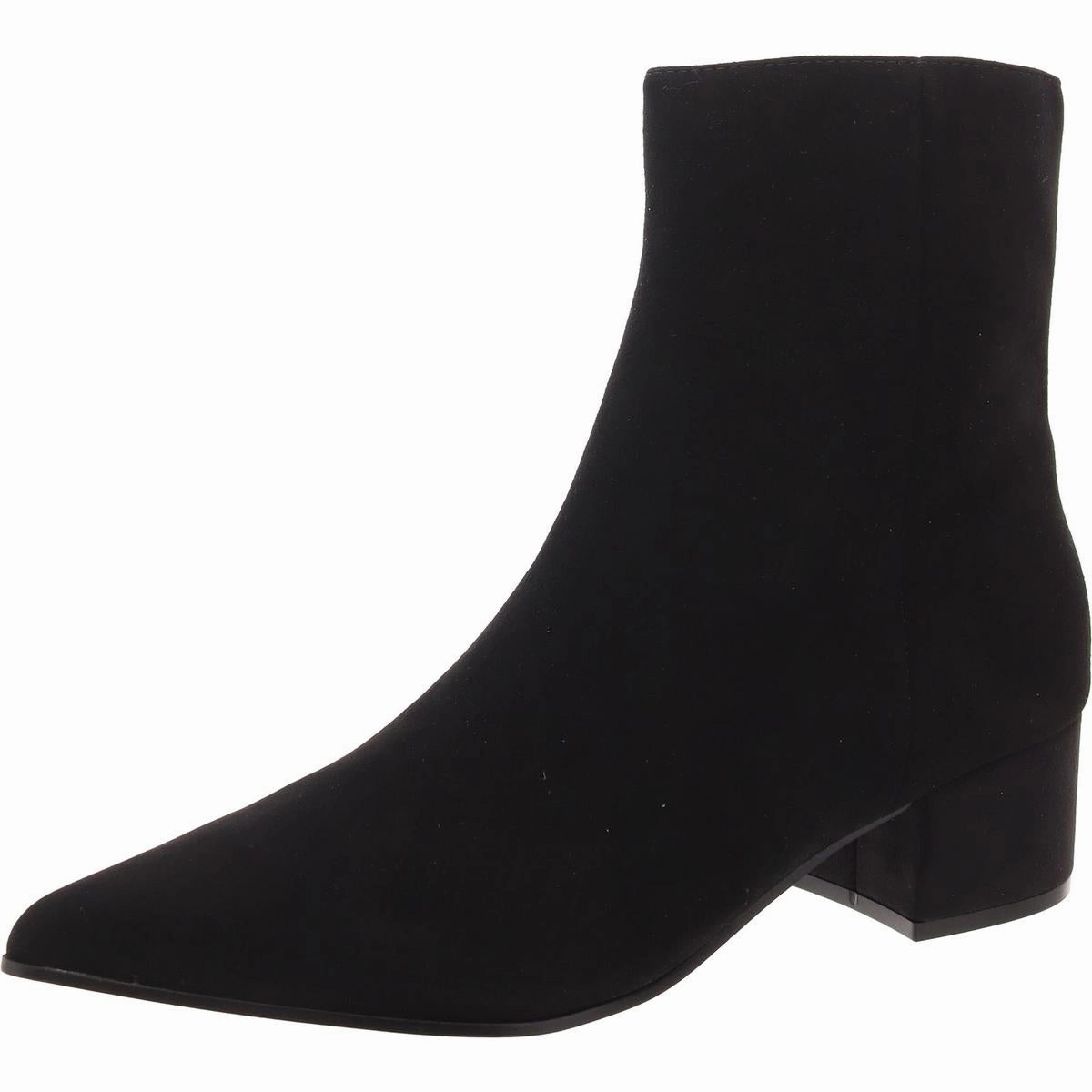 Maribu Womens Pointed Toe Block Heel Ankle Boots BreathableMesh