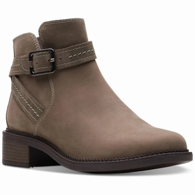 Water Repellent Maye Strap Womens Leather Block Heel Ankle Boots