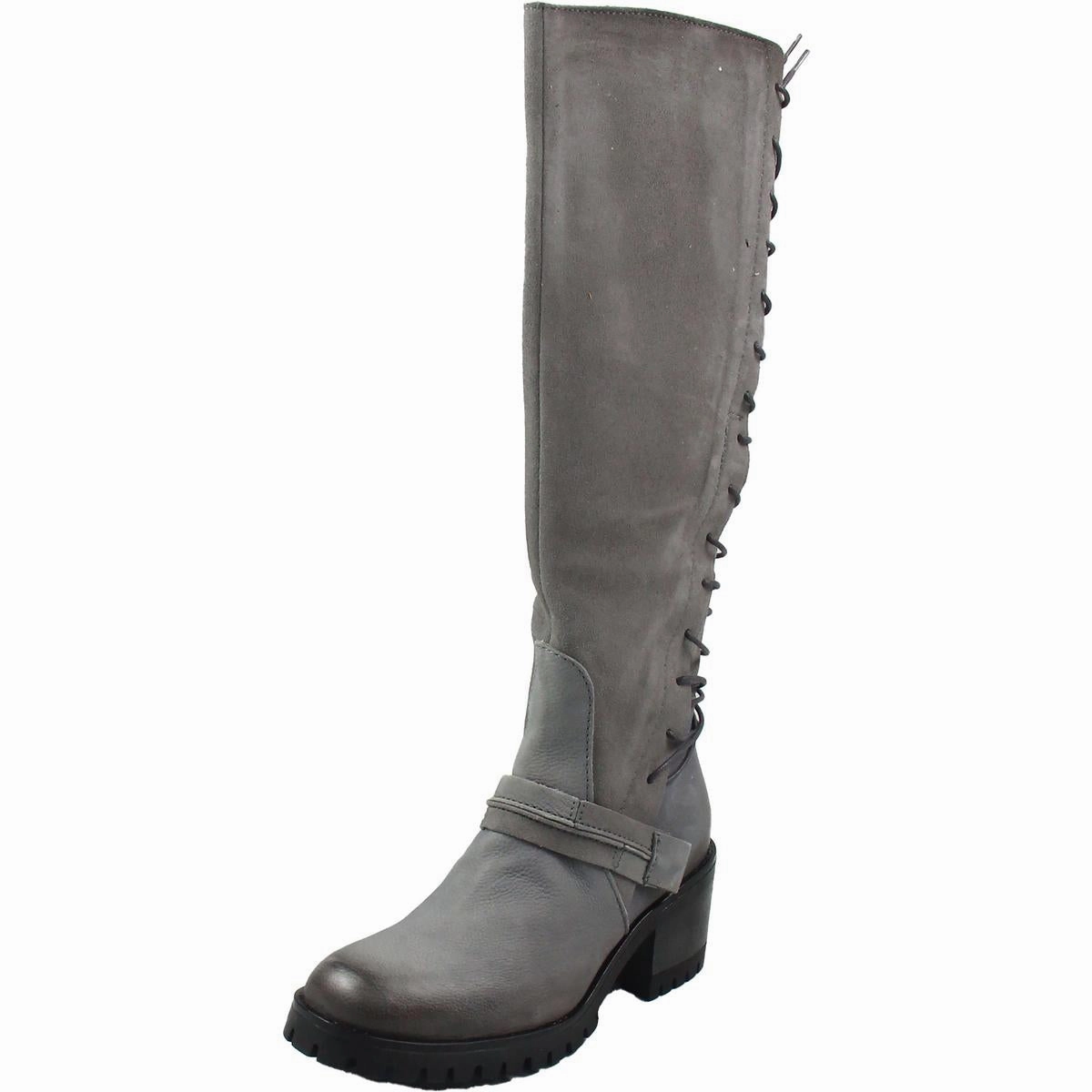 Mayer Womens Suede Stacked Heel Knee-High Boots Sweat Wicking Reliable Fit