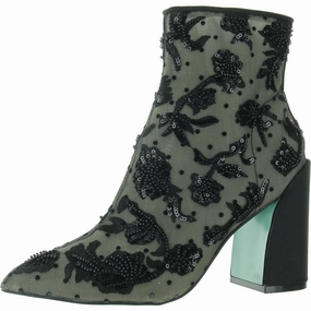 Merri Womens Beaded Man Made Booties Chain Touch Canvas Lite