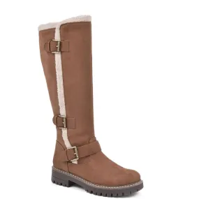 Merritt  Womens Faux Fur Lug Sole Knee-High Boots Anti-fungal Comfort collar