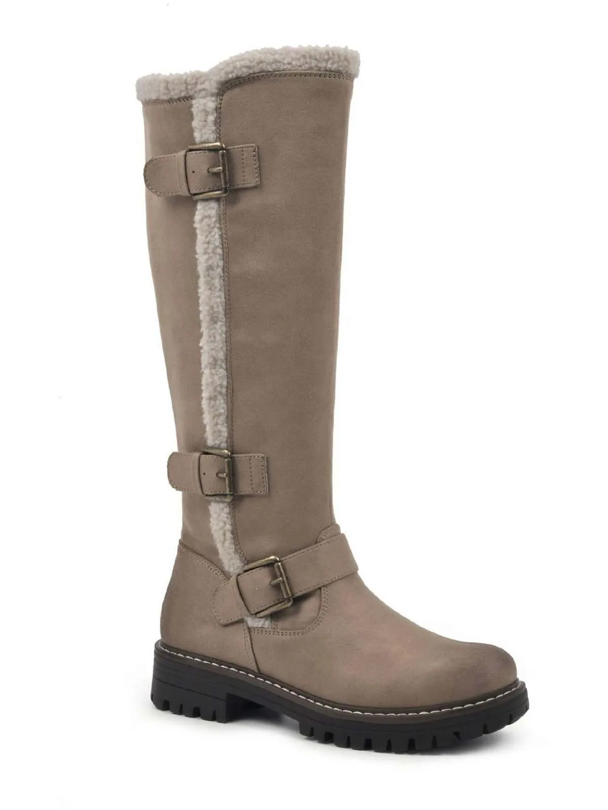Merritt Womens Microfiber Faux Fur Knee-High Boots Comfortable Feeling Sleek Shape