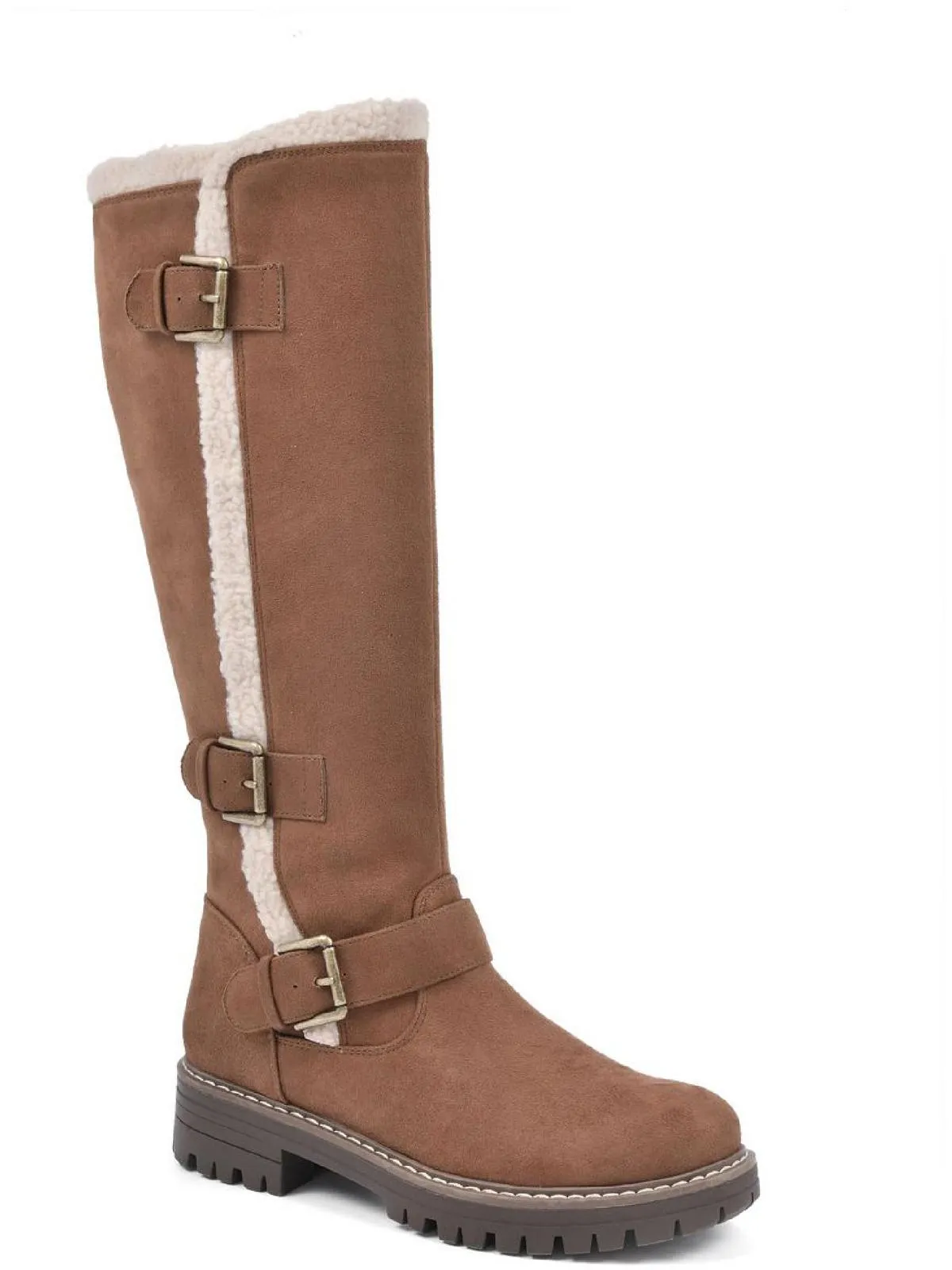 Merritt Womens Microfiber Faux Fur Knee-High Boots Flexible structure Mud Resistant Hiking Trails