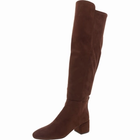 SO24F Womens Monogram Manmade Knee-High Boots Sleek Outline