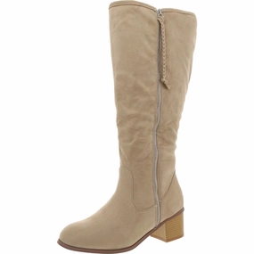 Womens Wide Calf Faux Suede Mid-Calf Boots Ski Enthusiast Adventurous Spirit