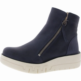 Lando Womens Zipper Leather Ankle Boots Cushion Zone