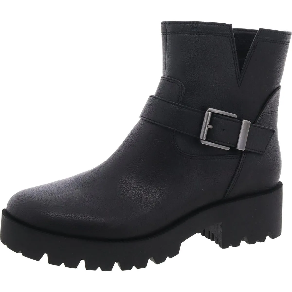 MILLER-2 Womens Faux Leather Laceless Ankle Boots Synthetic Upper