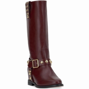 Water Line Milley Womens Studded Man Made Wedge Boots