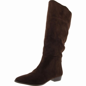 Anti   Slip Sole All Season Womens Solid Faux Suede Knee-High Boots