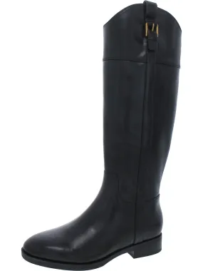 Phillipa Womens Leather Tall Knee-High Boots Daily Comfort Grippy Outsole Weather Resistant User