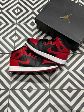 Classic Lace Lock Technology Jordan 1 Mid Bred GS (Taille 40)