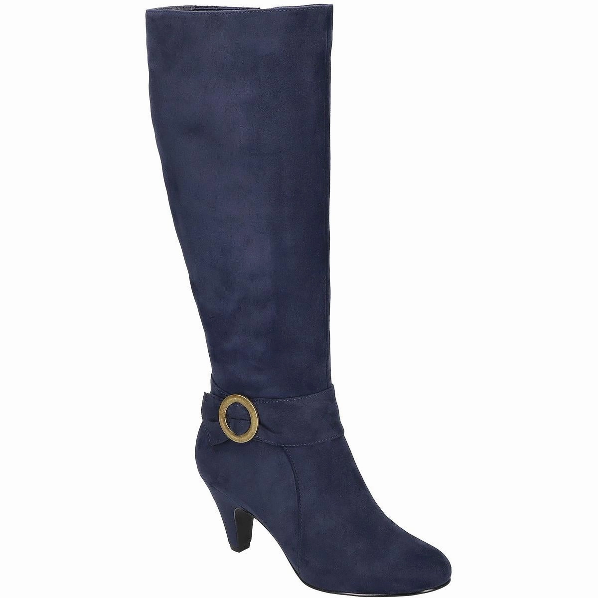 Womens Zipper Mid-Calf Boots Elasticated