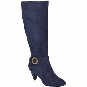 Womens Zipper Mid-Calf Boots Elasticated